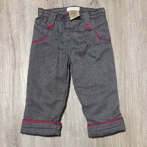 Krickets Charming Kids Gray Pants with Pink Trim